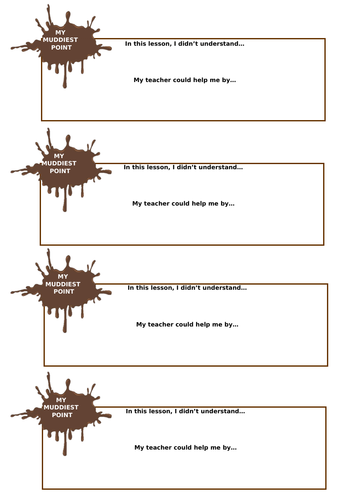 Muddiest Point (Assessment for Learning) | Teaching Resources