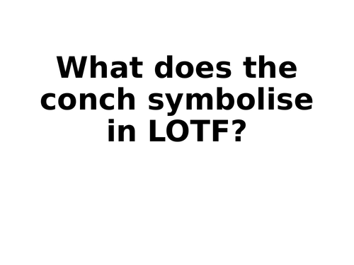 Symbolism of the conch - LOTF
