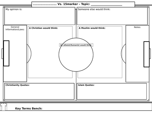 Football Pitch Essay Planning Sheet