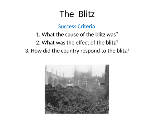 The Blitz for Key Stage 2