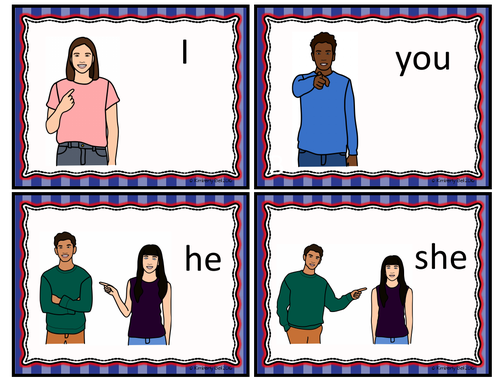 English Pronouns Flashcards: Subject, Object and Possessive 32 Cards