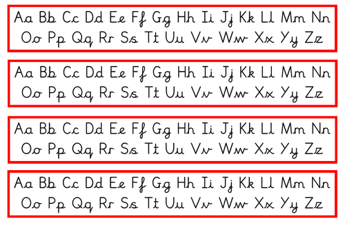 Pre Cursive Alphabet Strips