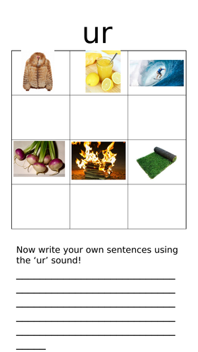 ur sound worksheet