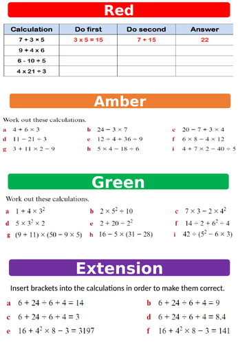 Full lesson- Order of Operations