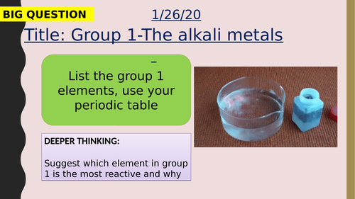 AQA new specification-Group 1-the alkali metals-C2.3