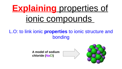 Explaining properties of ionic compounds