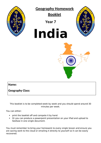 KS3 India Homework Project