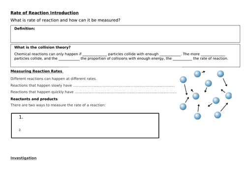 Rates of Reaction Introduction low ability