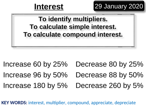 Full Lesson Simple and Compound Interest