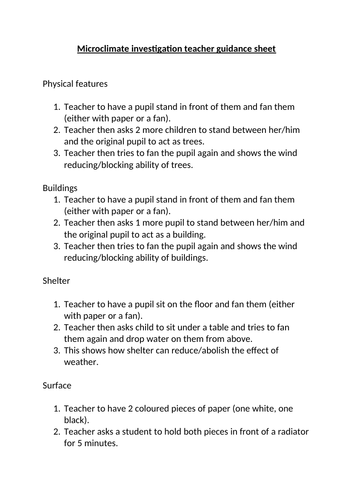 2 part lesson on Microclimates - KS3 Geography