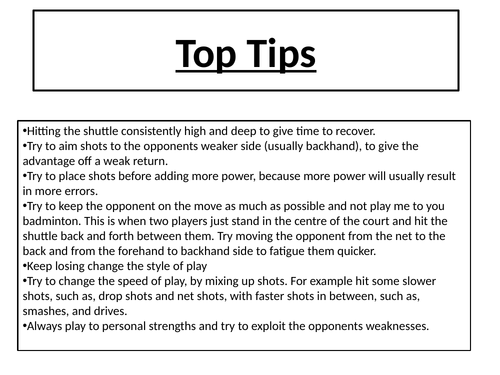 Practical Badminton Aid