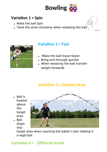 Rounders bowling resource card