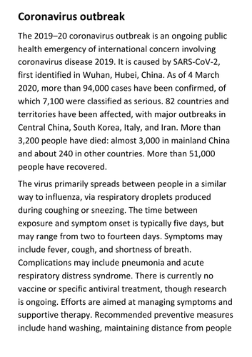 2019–20 Wuhan coronavirus outbreak Handout