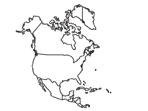 Empty North America Map Blank North America Map | Teaching Resources