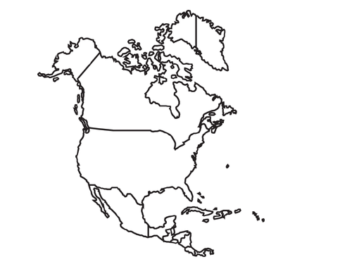 blank north america map teaching resources