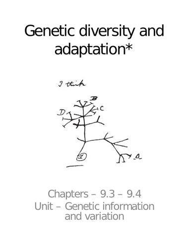 GENETIC DIVERSITY& ADAPTATION   AQALEVELBIO 3.4.4 SPEC REF