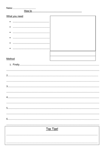 Instructions Writing Template