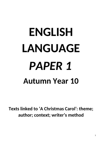 AQA English Language Paper 1 - booklet of sources