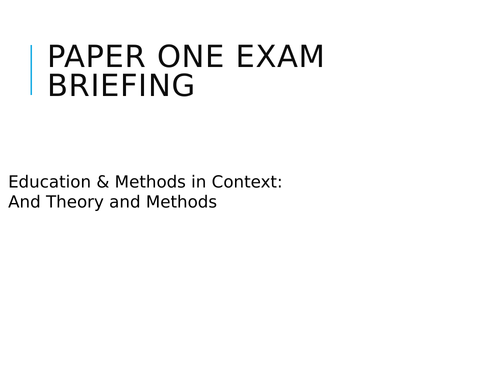 A-level Sociology Exam Briefings
