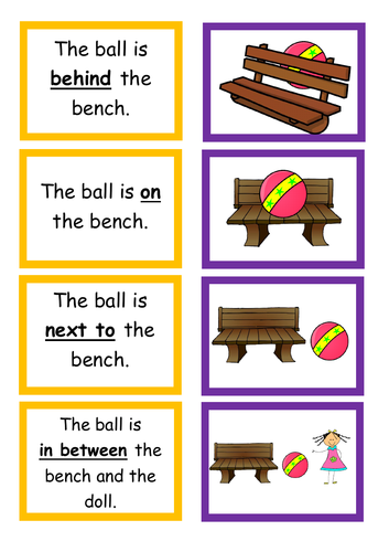 EYFS/SEN/S+L Positional Language Matching