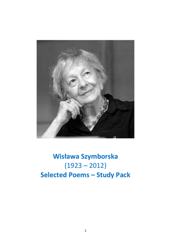 Wisława Szymborska - Selected poems (study pack)