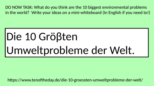 GCSE German Umwelt (Environment)