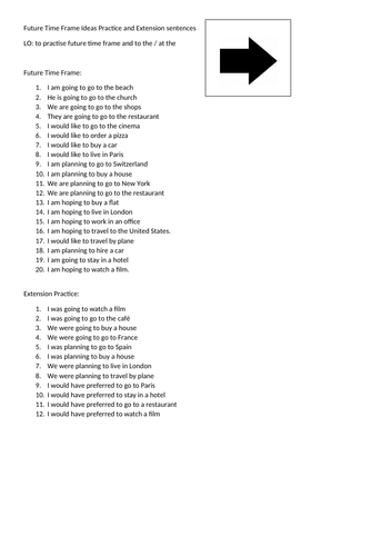 Big Starter Sheets - Tenses