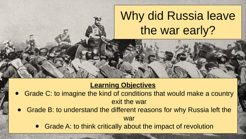 KS3 WW1 Why did Russia leave the war?