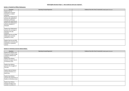 AQA GCSE Eng Lit - Developing arguments