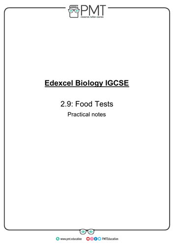 Edexcel IGCSE Biology Practical Notes