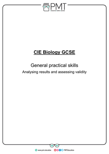 CIE IGCSE Biology Practical Notes