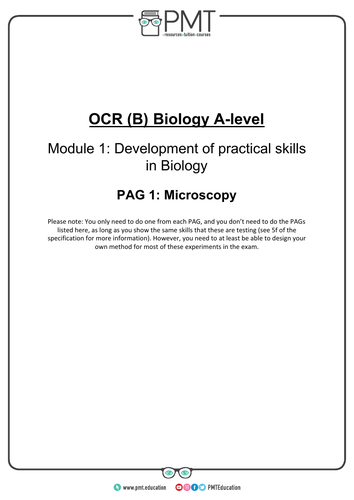 OCR (B) A-Level Biology Practical Notes