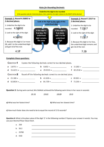 Rules for Rounding Decimals (Simple Steps, Example and Problems ...