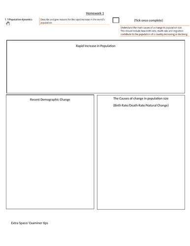 Cambridge IGCSE Geography Revision Templates