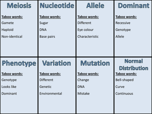 Edexcel SB3 Revision Taboo