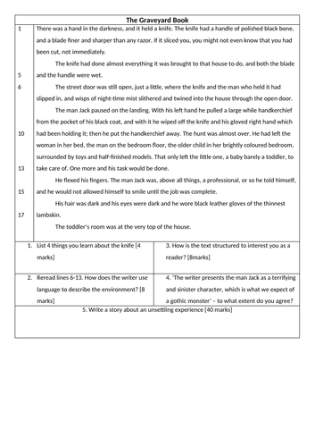 AQA Language Paper One: The Graveyard Book