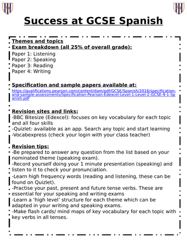 Success at GCSE handout