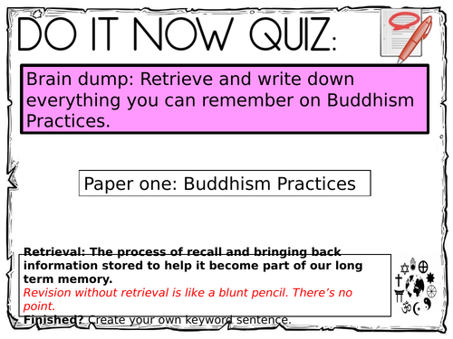 AQA Buddhist Practices - Flash Cards