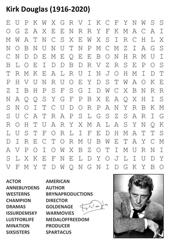 Kirk Douglas Word Search