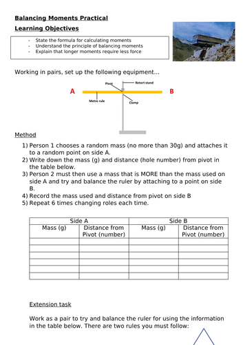 KS3 balancing moments