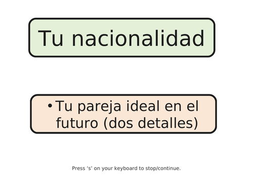 Role play practise (Spanish)