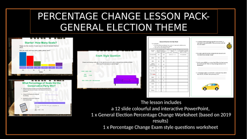 Percentage Change Lesson-General Election Theme