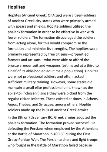 Hoplite - Citizen soldier (Ancient Greece)