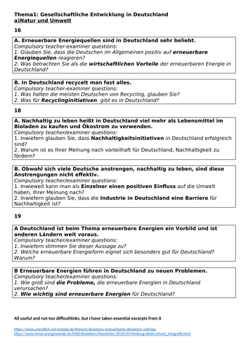 Edexcel German A Level A2 Speaking Practice Booklet