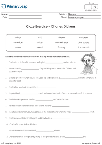 Cloze Activity - Charles Dickens