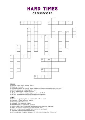 Hard Times: Crossword