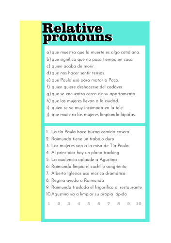 Volver: Relative Pronouns