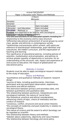 A-level Sociology - All Studies Pack