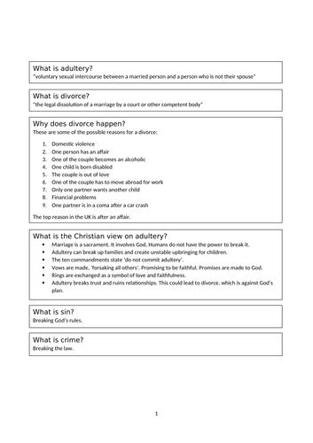 Eduqas RE Route A - Relationships