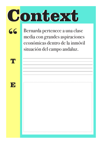 La Casa de Bernarda Alba: Contextual quotes